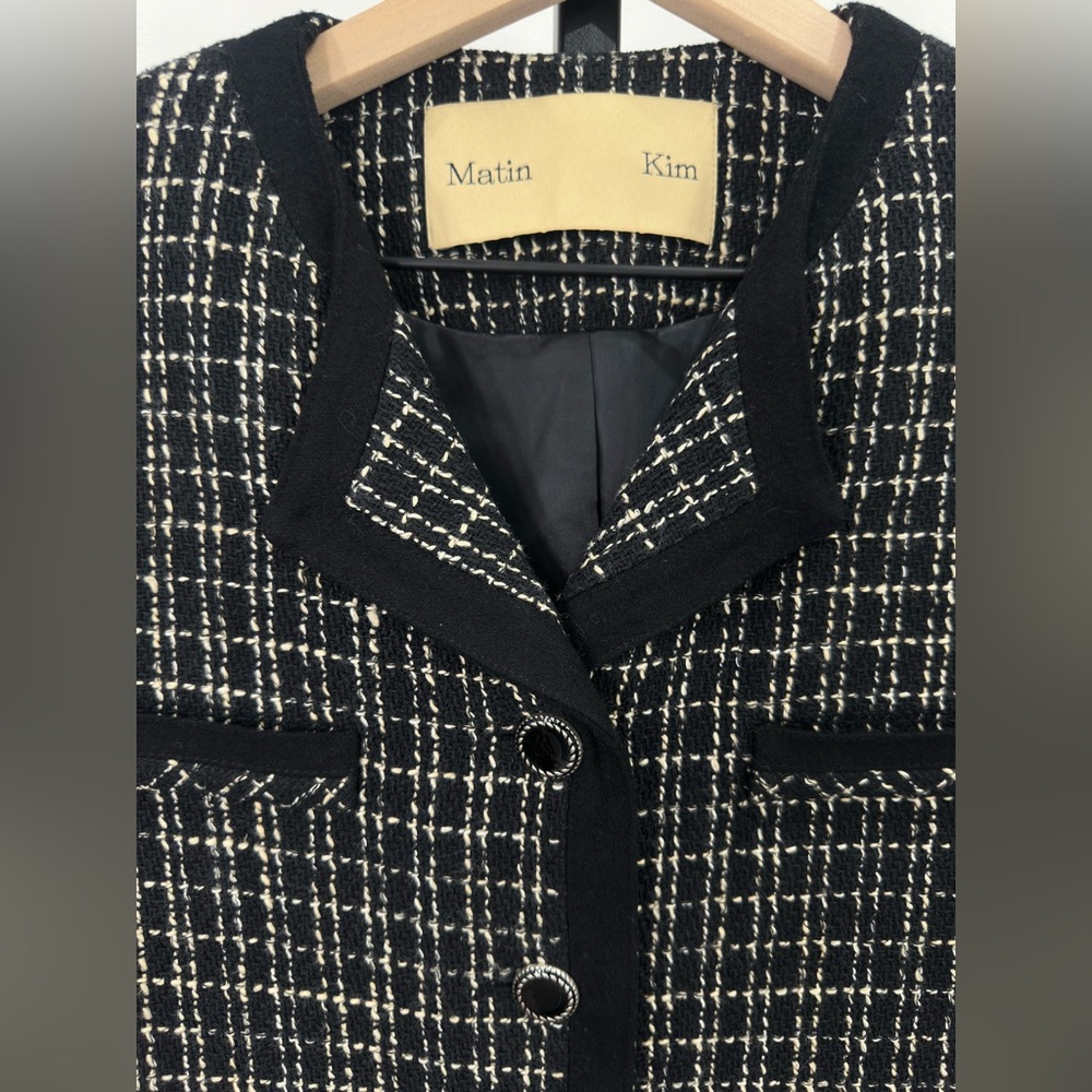 Matin Kim Tweed Cropped Jacket – Size S - Picture 3 of 8